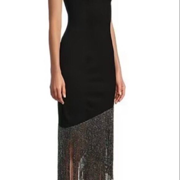 Forever 21 Midnight Doll Dress Strapless Bodycon Fringe Hem S - Picture 3 of 12